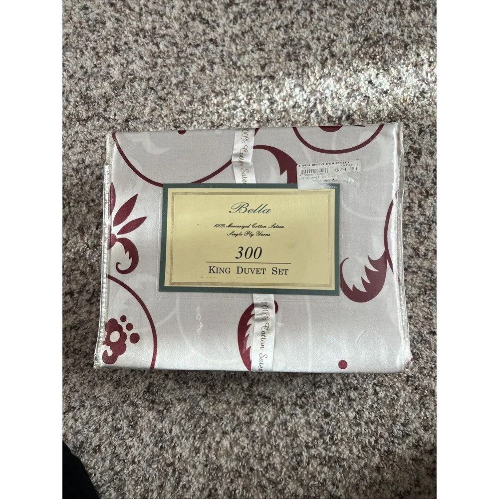 Bella New King Duvet Set 100% Cotton Sateen 300 Made In India